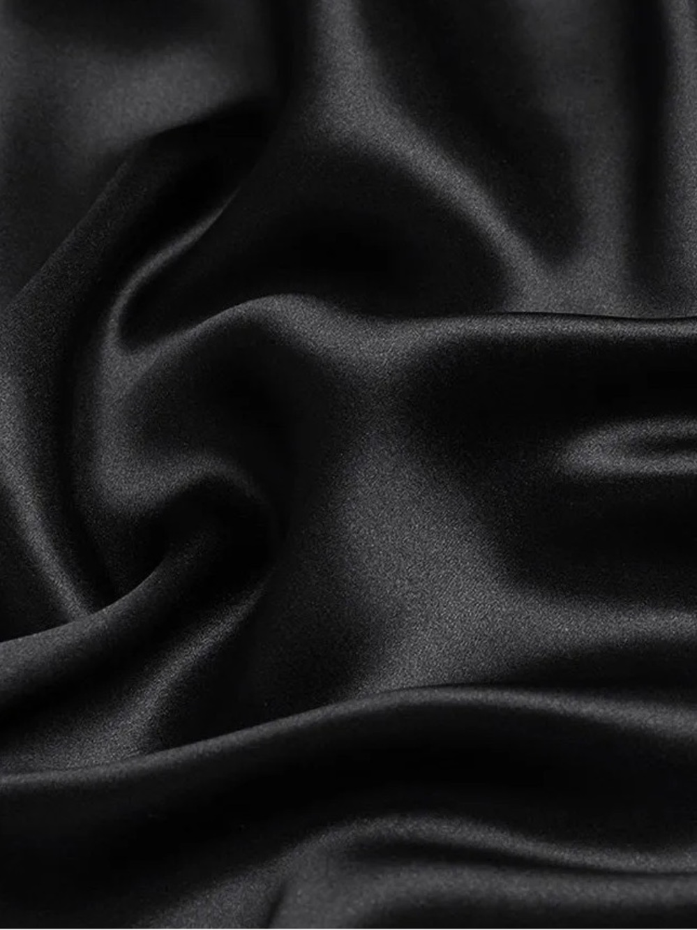 Stretchy Mulberry Silk Charmeuse fabric in Black- 40 inches width- 2.9 yards